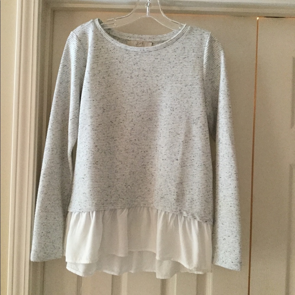 EUC Loft Sweatshirt with woven peplum